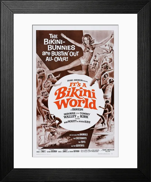 Framed Print : IT'S A BIKINI WORLD, US poster art, 1967