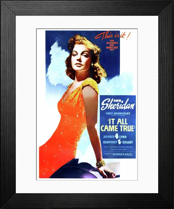 Framed Print : IT ALL CAME TRUE, Ann Sheridan, 1940