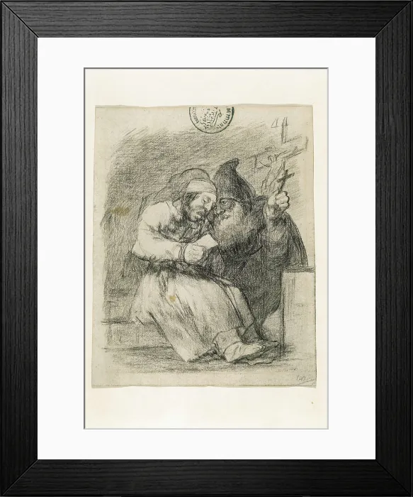Framed Print : GOYA Y LUCIENTES, Francisco de (1746-1828). Le ayuda a bien morir (He helps him to die). Drawing. SPAIN. Madrid. Prado Museum. AISA / Everett Collection**US SALES ONLY**