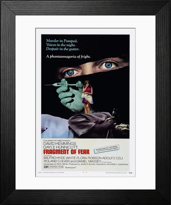 Framed Print : FRAGMENT OF FEAR, poster art, 1970 Framed Print : FRAGMENT OF FEAR, poster art, 1970