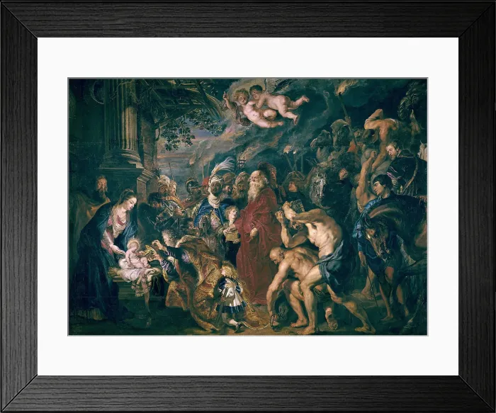 Framed Print : RUBENS, Peter Paul (1577-1640). The Adoration of the Magi. 1609. Work executed after a sketch of Hofstede de Groot. Flemish art. Oil on canvas. SPAIN. Madrid. Prado Museum