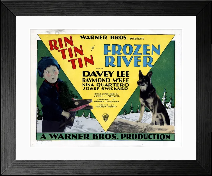 Framed Print : FROZEN RIVER, from left, Davey Lee, Rin Tin Tin, 1929