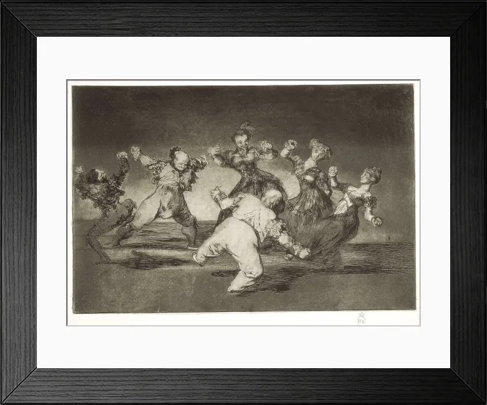 Framed Print : GOYA Y LUCIENTES, Francisco de (1746-1828). Proverbs. Happy fantasy. 1815-1824. Plate 12 of 'Proverbs', etching, aquatint and drypoint. Engraving. SPAIN. Madrid
