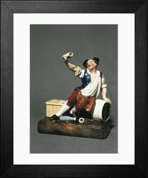 Framed Print : Drunkard figure in Viennese porcelain. China  /  Porcelain. AISA / Everett Collection**US SALES ONLY**