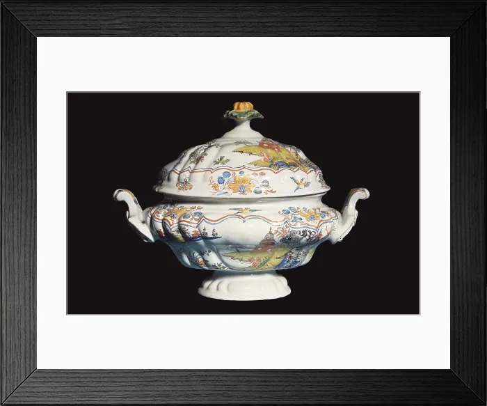 Framed Print : Soap Tureen. 18th c. Faenza majolica. Neoclassicism. Ceramics. ITALY. Milan. Sforzesco Palace. Proc: ITALY. Faenza. AISA / Everett Collection**US SALES ONLY**