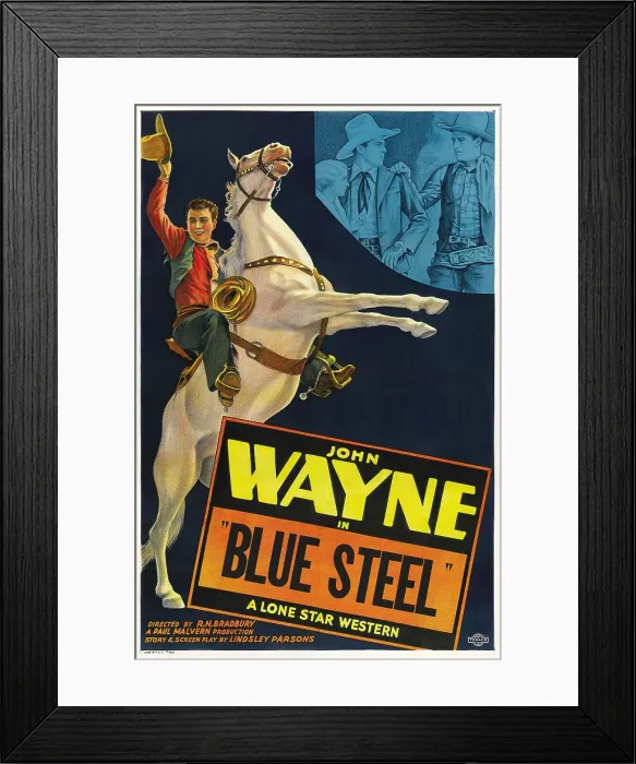 Framed Print : BLUE STEEL, left and top far right: John Wayne, 1934