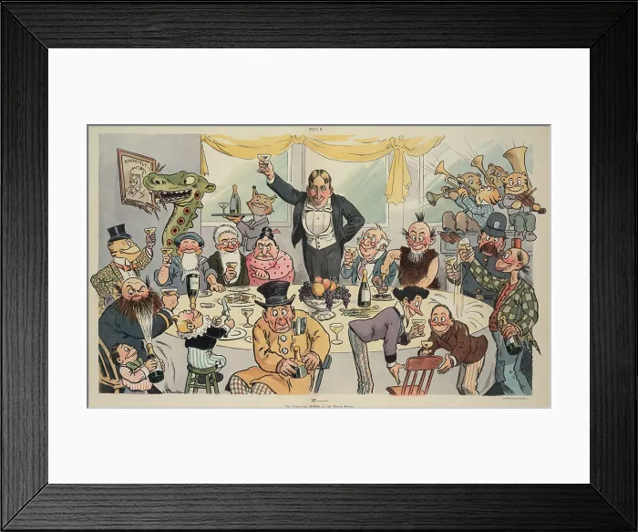 Framed Print : June 1904 cartoon in PUCK magazine mocking the political ambitions of William Randolph Hearst
