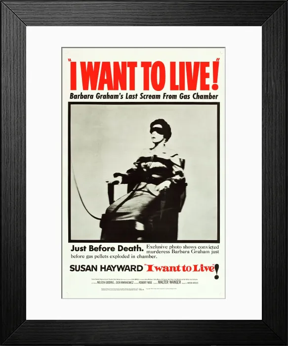 Framed Print : I WANT TO LIVE, 1958, poster art Framed Print : I WANT TO LIVE, 1958, poster art