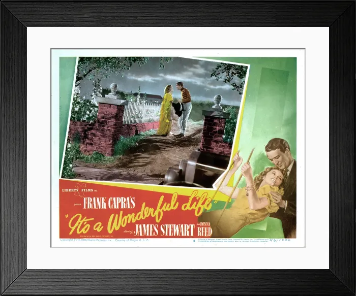 Framed Print : IT'S A WONDERFUL LIFE, top from left: Donna Reed, James Stewart, bottom from left: Donna Reed, James Stewart, 1946