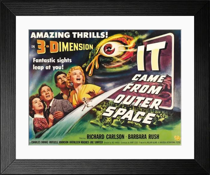 Framed Print : IT CAME FROM OUTER SPACE, from left: Barbara Rush, Richard Carlson, Charles Drake, Kathleen Hughes, 1953 Framed Print : IT CAME FROM OUTER SPACE, from left: Barbara Rush, Richard Carlson, Charles Drake, Kathleen Hughes, 1953