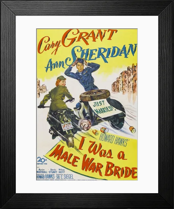 Framed Print : I WAS A MALE WAR BRIDE, Cary Grant, Ann Sheridan, 1949, TM and copyright 20th Century Fox Film Corp. All rights reserved / Courtesy: Everett Collection Framed Print : I WAS A MALE WAR BRIDE, Cary Grant, Ann Sheridan, 1949, TM and copyright 20th Century Fox Film Corp. All rights reserved / Courtesy: Everett Collection