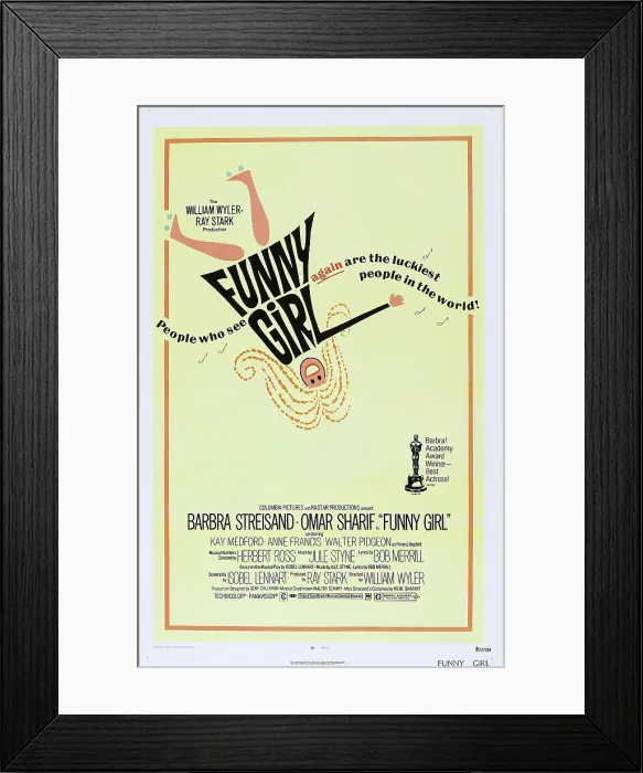 Framed Print : FUNNY GIRL, US poster, Barbra Streisand, 1968