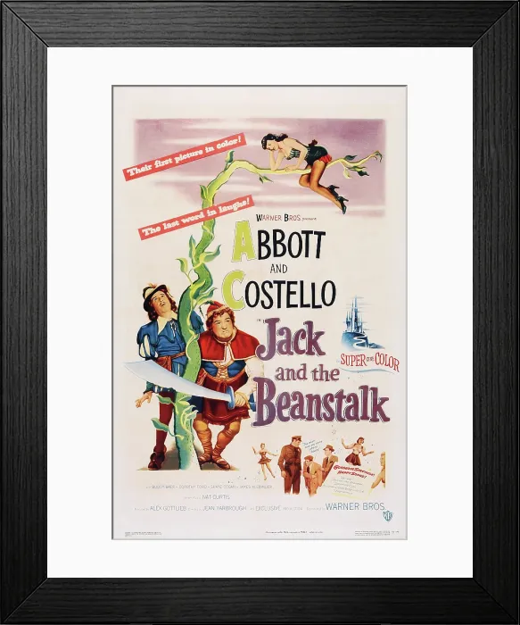 Framed Print : JACK AND THE BEANSTALK, US poster art, from left: Bud Abbott, Lou Costello, 1952