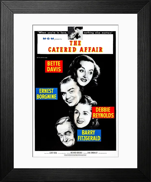 Framed Print : THE CATERED AFFAIR, US poster, from top: Bette Davis, Ernest Borgnine, Debbie Reynolds, Barry Fitzgerald, 1956