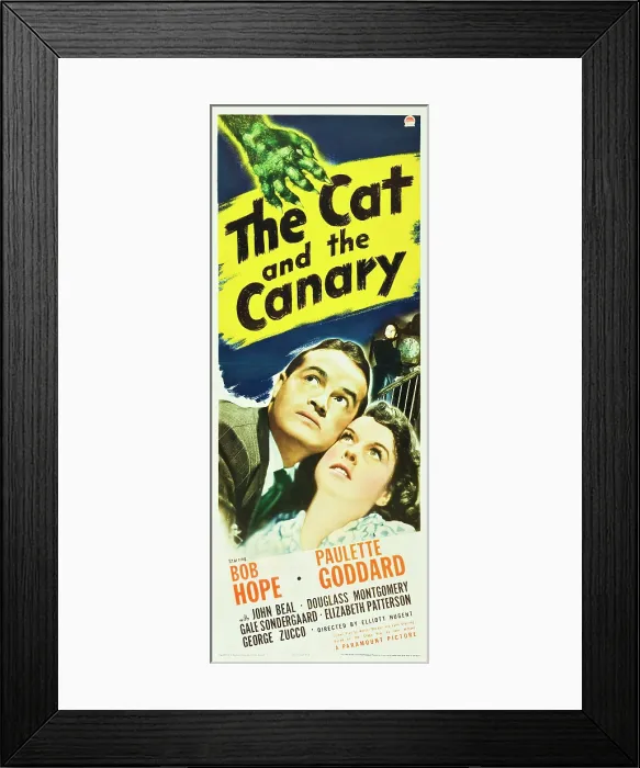 Framed Print : THE CAT AND THE CANARY, from left: Bob Hope, Paulette Goddard, 1939