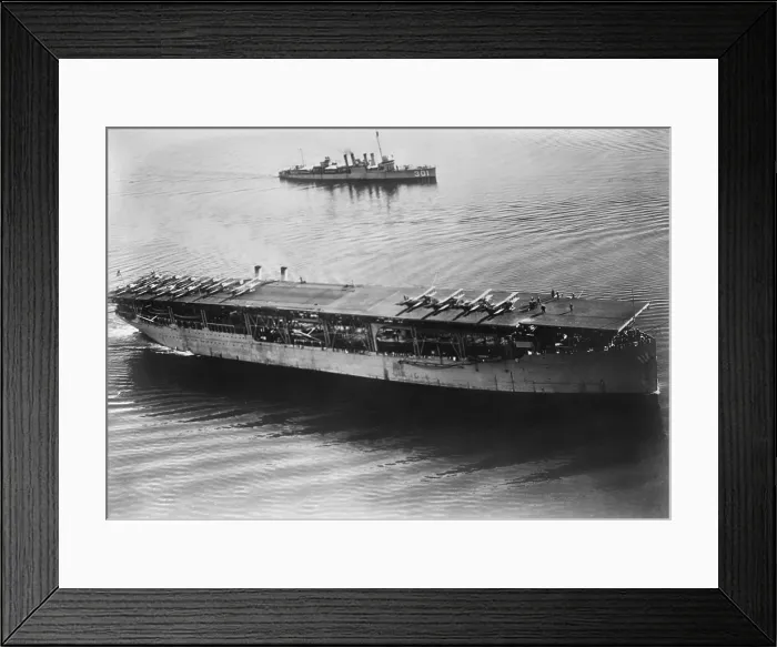 Framed Print : USS Langley, the United States Navy's first aircraft carrier, was commissioned on March 20, 1922