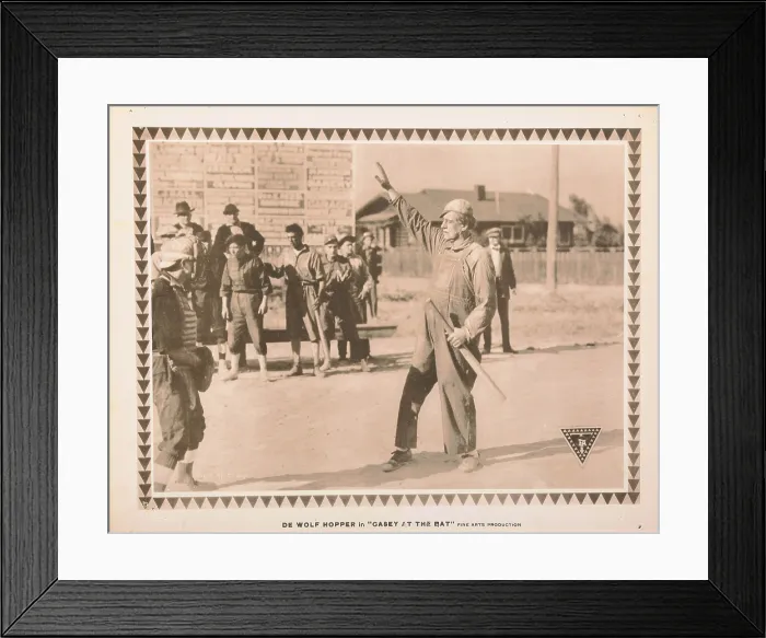 Framed Print : CASEY AT THE BAT, US lobbycard, DeWolf Hopper (right), 1916