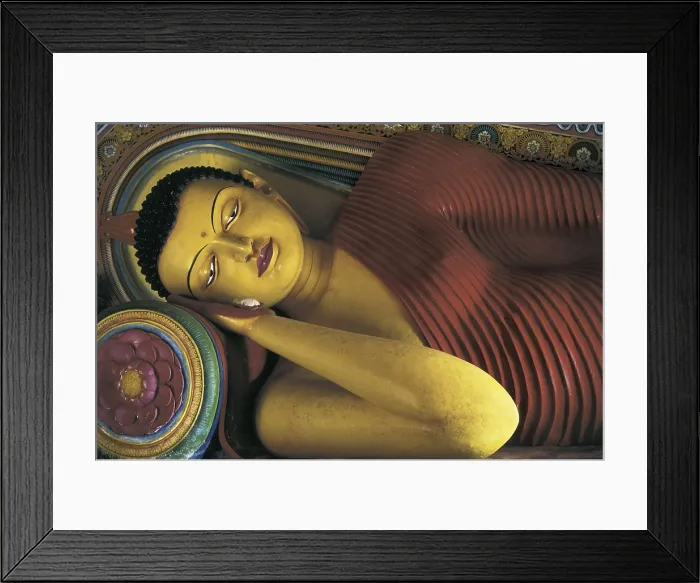Framed Print : SRI LANKA. Anuradhapura. Isurumuniya Temple. Reclining Buddha. Multicoloured carving (9th c.). Sculpture. AISA / Everett Collection**US SALES ONLY** Framed Print : SRI LANKA. Anuradhapura. Isurumuniya Temple. Reclining Buddha. Multicoloured carving (9th c.). Sculpture. AISA / Everett Collection**US SALES ONLY**
