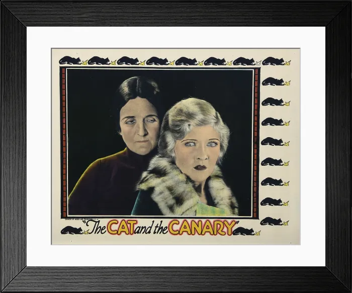 Framed Print : THE CAT AND THE CANARY, lobbycard, from left: Martha Mattox, Laura La Plante, 1927