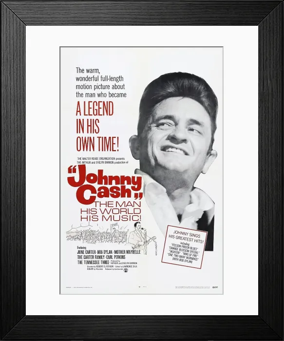Framed Print : JOHNNY CASH-THE MAN, HIS WORLD, HIS MUSIC, US poster art, Johnny Cash, 1969