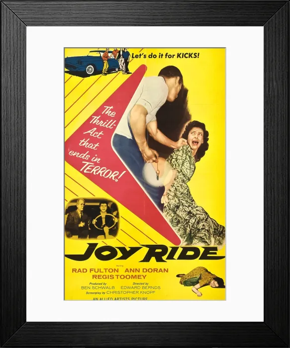 Framed Print : JOY RIDE, poster art, 1958