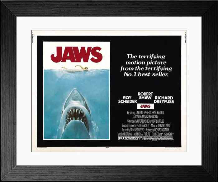 Framed Print : JAWS, 1975 Framed Print : JAWS, 1975