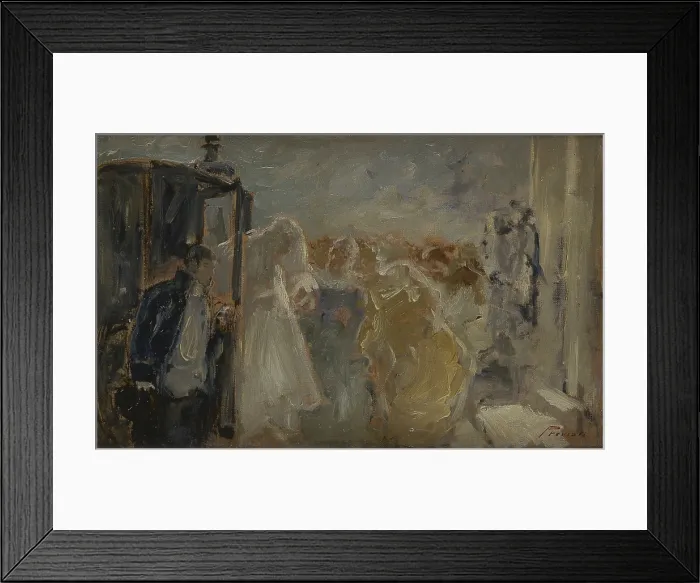 Framed Print : The wedding (Lo sposalizio), by Gaetano Previati, c. 1895-1896, 19th Century, oil on canvas, 25 x 40 cm - Italy, Campania, Naples, National Museum of Capodimonte