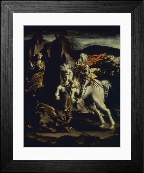 Framed Print : Saint George and the dragon (San Giorgio e il drago), by Lelio Orsi, c
