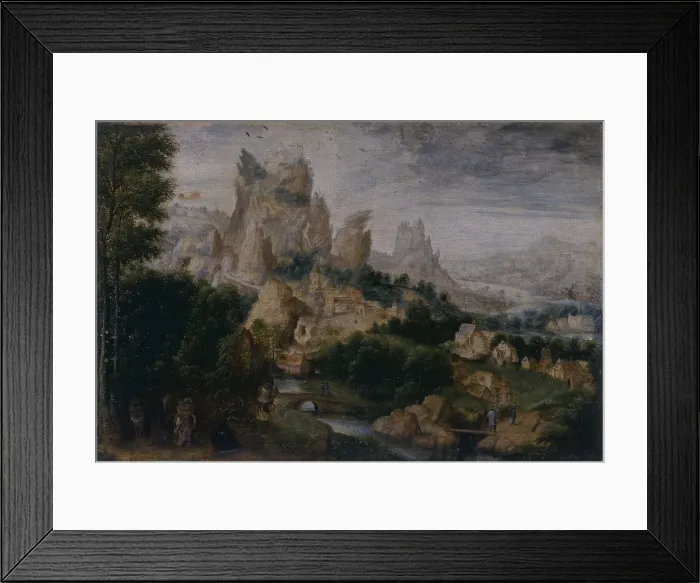 Framed Print : The good Samaritian (De goede Samaritaan), by Herri Met des Bles know as the Owl, 1531, 16th Century, oil on panel, 28, 5 x 43 cm - Italy, Campania, Naples Framed Print : The good Samaritian (De goede Samaritaan), by Herri Met des Bles know as the Owl, 1531, 16th Century, oil on panel, 28, 5 x 43 cm - Italy, Campania, Naples