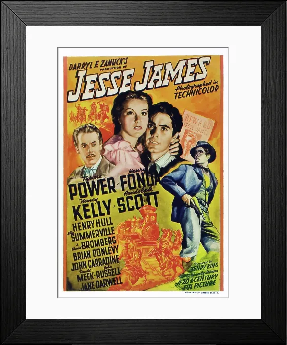 Framed Print : JESSE JAMES, from left: Henry Fonda, Nancy Kelly, Tyrone Power, 1939, TM and Copyright 20th Century Fox Film Corp. All rights reserved. / courtesy Everett Collection