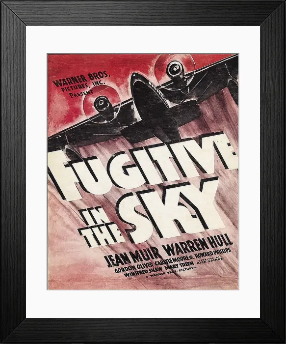Framed Print : FUGITIVE IN THE SKY, window card, 1937