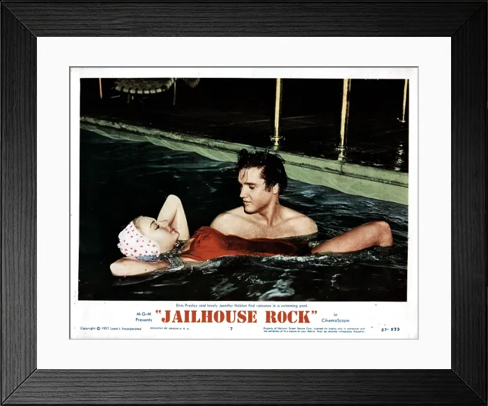 Framed Print : JAILHOUSE ROCK, from left, Jennifer Holden, Elvis Presley, 1957 Framed Print : JAILHOUSE ROCK, from left, Jennifer Holden, Elvis Presley, 1957