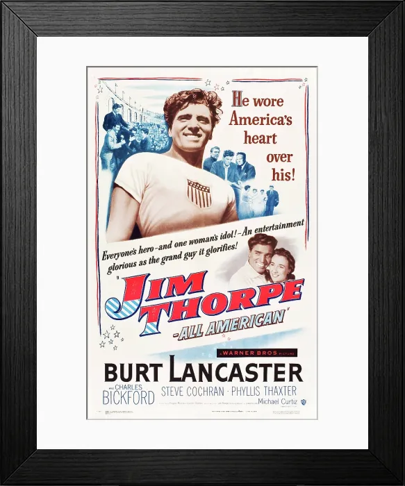 Framed Print : JIM THORPE - ALL-AMERICAN, Burt Lancaster, Phyllis Thaxter, 1951