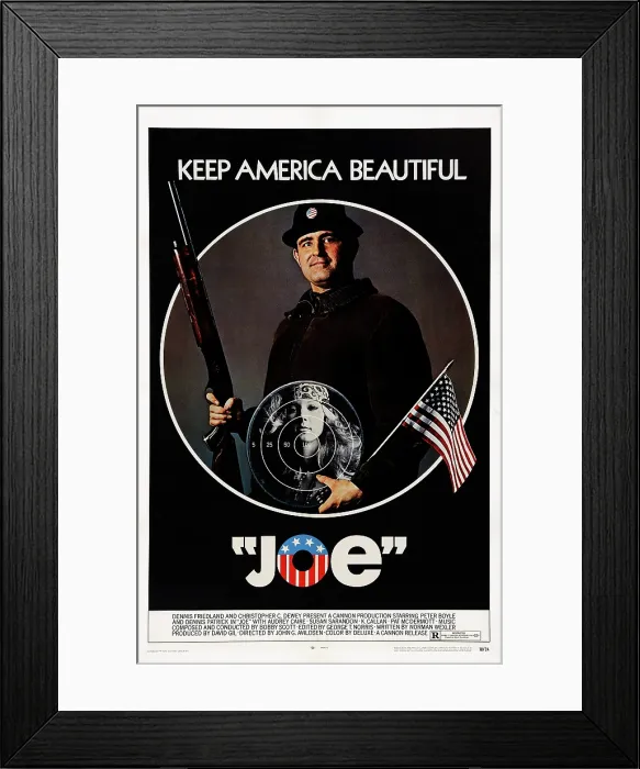 Framed Print : JOE, US poster art, top: Peter Boyle, 1970