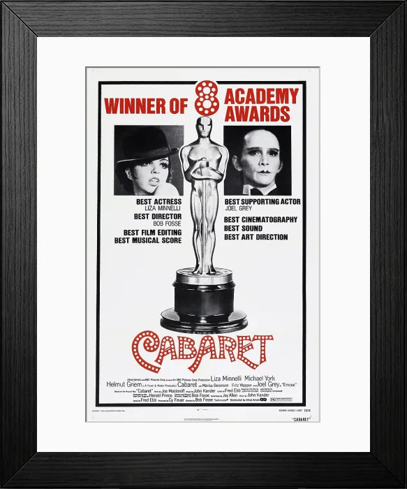 Framed Print : CABARET, US poster, from left: Liza Minnelli, Joel Grey, 1972