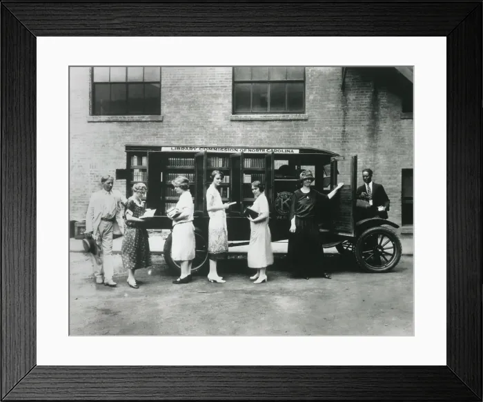 Framed Print : Library commission of North Carolina Book mobile in the 1920s (BSLOC_2016_10_127) Framed Print : Library commission of North Carolina Book mobile in the 1920s (BSLOC_2016_10_127)