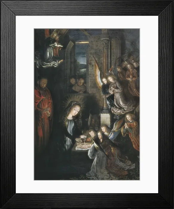 Framed Print : David, Gerard (1460-1523). The Holy Night. 1495. Flemish art. Oil on wood. AUSTRIA. Vienna. Kunsthistorisches Museum Vienna (Museum of Art History)