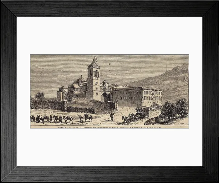 Framed Print : Spain. Third Carlist War. Monastery of Irache, used as a Carlist hospital. Engraving. SPAIN. Donostia. San Telmo Municipal Museum. AISA / Everett Collection**US SALES ONLY**