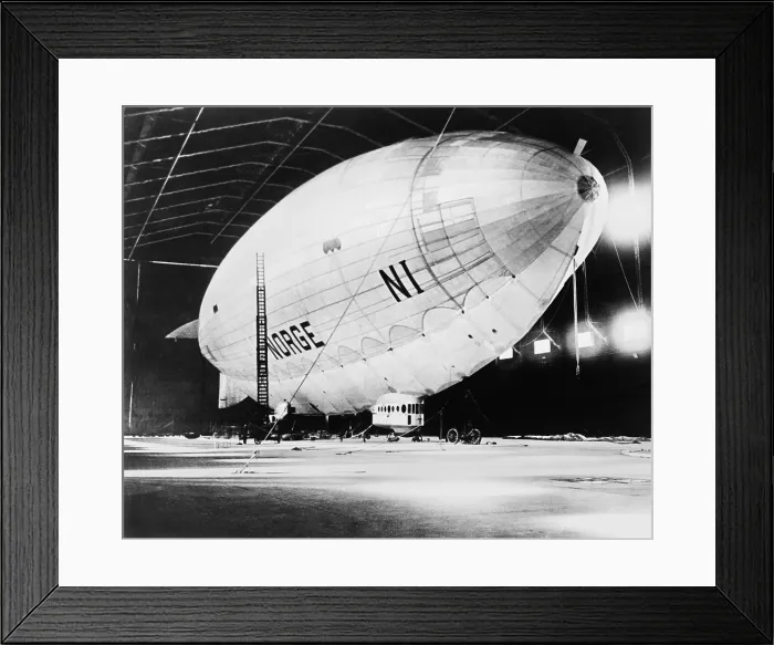 Framed Print : Airship Norge in its hangar before the Amundsen-Ellsworth Transpolar Flight. From Spitzbergen the ship flew over the North Pole on May 12, 1926 Framed Print : Airship Norge in its hangar before the Amundsen-Ellsworth Transpolar Flight. From Spitzbergen the ship flew over the North Pole on May 12, 1926