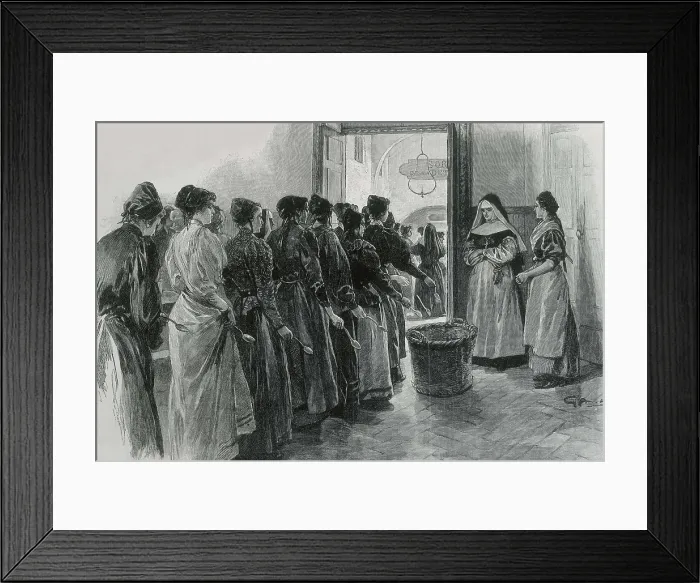 Framed Print : Paris (1902). Women's prison of Saint Lazare. The prisoners leaving the dining room. Etching. AISA / Everett Collection**US SALES ONLY**