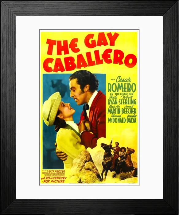 Framed Print : THE GAY CABALLERO, (aka GHOST OF THE CISCO KID), US poster, center from left: Sheila Ryan, Cesar Romero, bottom right from left: Cesar Romero, Chris-Pin Martin, 1940 Framed Print : THE GAY CABALLERO, (aka GHOST OF THE CISCO KID), US poster, center from left: Sheila Ryan, Cesar Romero, bottom right from left: Cesar Romero, Chris-Pin Martin, 1940