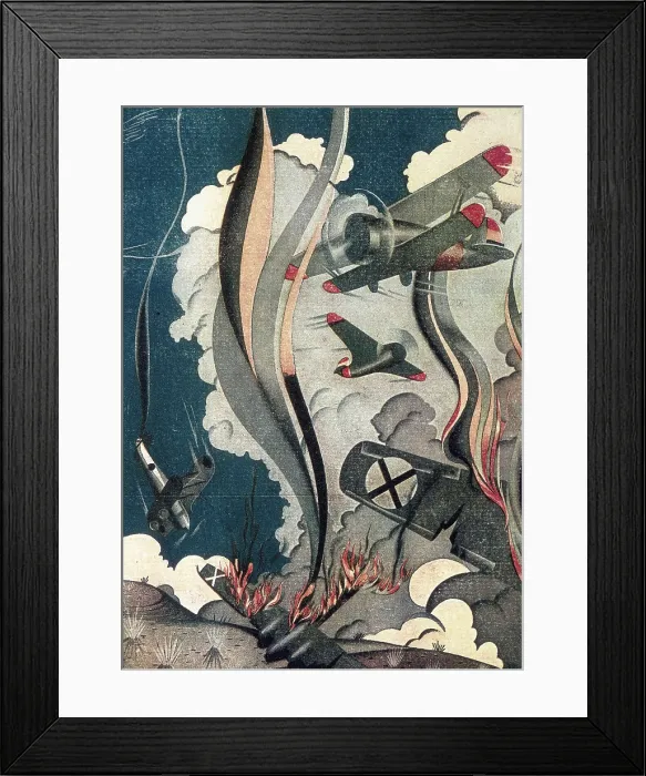 Framed Print : Spanish Civil War (1936-1939). Aerial fight. Postcard edited by the Subsecretary of Propaganda of the Republican Government. AISA / Everett Collection**US SALES ONLY** Framed Print : Spanish Civil War (1936-1939). Aerial fight. Postcard edited by the Subsecretary of Propaganda of the Republican Government. AISA / Everett Collection**US SALES ONLY**