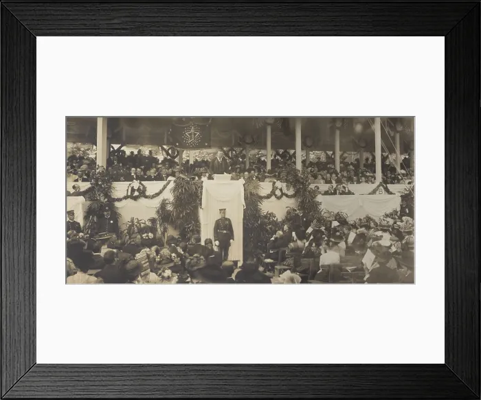 Framed Print : President Theodore Roosevelt speaking at the corner-stone laying, Pan American Union Building. May 11, 1908, Washington, D.C