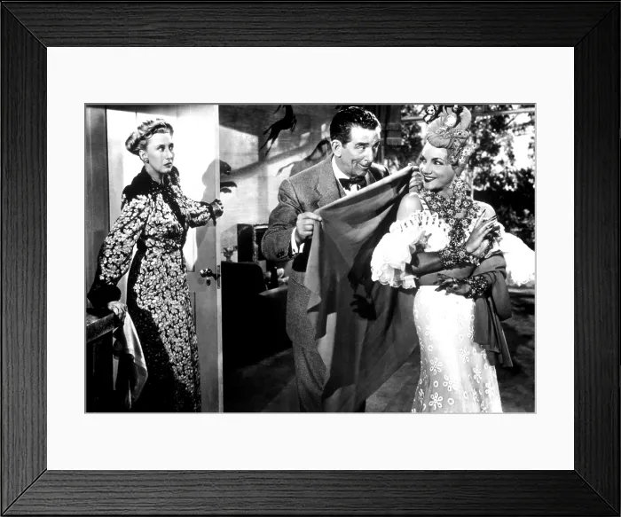 Framed Print : THE GANG'S ALL HERE, from left: Charlotte Greenwood, Edward Everett Horton, Carmen Miranda, 1943 TM and (c) 20th Century-Fox Film Corp. All Rights Reserved Framed Print : THE GANG'S ALL HERE, from left: Charlotte Greenwood, Edward Everett Horton, Carmen Miranda, 1943 TM and (c) 20th Century-Fox Film Corp. All Rights Reserved