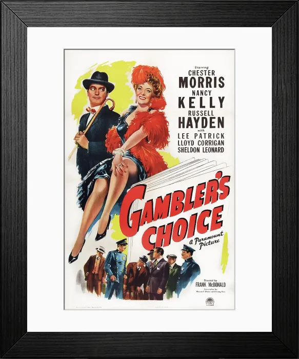 Framed Print : GAMBLER'S CHOICE, US poster art, top from left: Chester Morris, Nancy Kelly, 1944