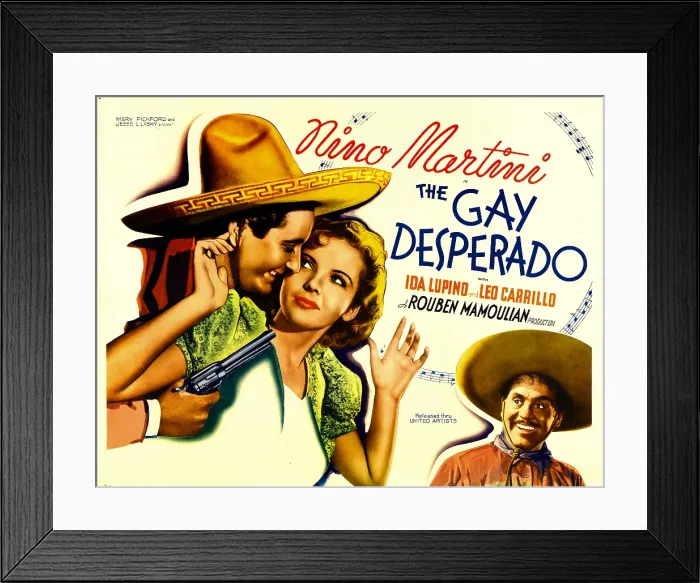 Framed Print : THE GAY DESPERADO, from left: Nino Martini, Ida Lupino, Leo Carrillo, 1936 Framed Print : THE GAY DESPERADO, from left: Nino Martini, Ida Lupino, Leo Carrillo, 1936