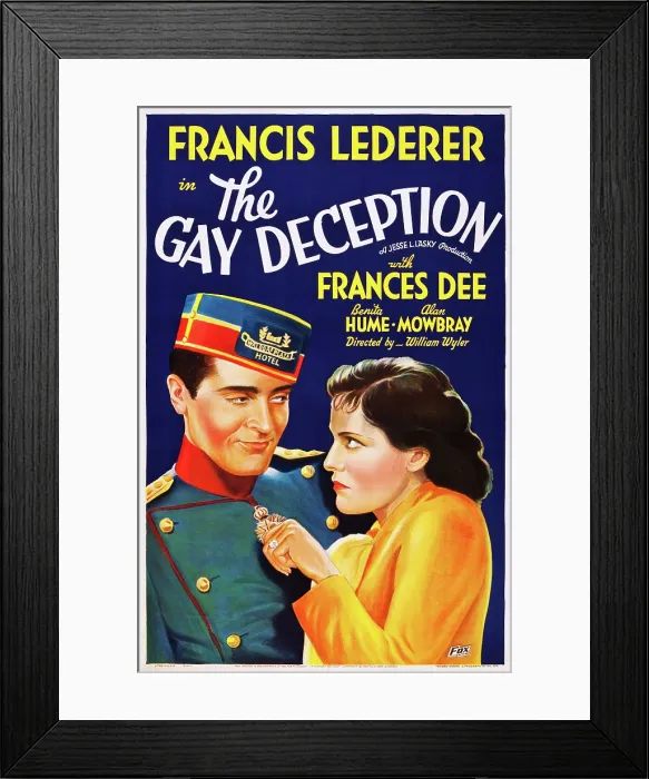 Framed Print : THE GAY DECEPTION, l-r: Francis Lederer, Frances Dee on poster art, 1935, TM and Copyright 20th Century Fox Film Corp. All rights reserved. / courtesy Everett Collection