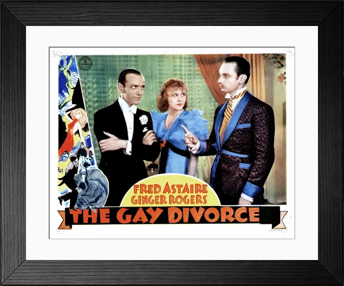 Framed Print : THE GAY DIVORCEE, from left, Fred Astaire, Ginger Rogers, Erik Rhodes, 1934