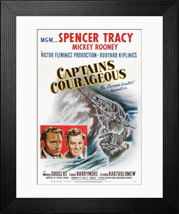 Framed Print : CAPTAINS COURAGEOUS, US poster art, from left: Spencer Tracy, Mickey Rooney, 1937 Framed Print : CAPTAINS COURAGEOUS, US poster art, from left: Spencer Tracy, Mickey Rooney, 1937