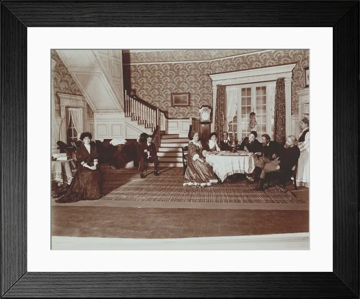 Framed Print : Bertha Kalich as Miriam Friedlander (far left) as others of her family sit across the room Framed Print : Bertha Kalich as Miriam Friedlander (far left) as others of her family sit across the room